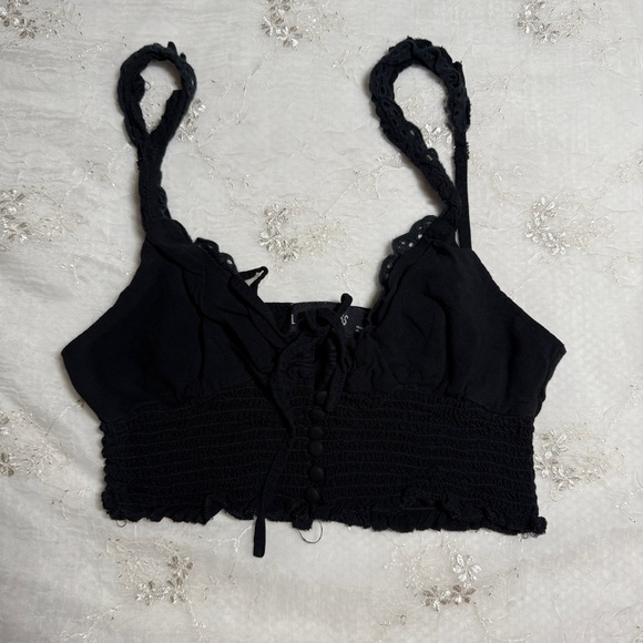 Lioness Other - Lioness Black Milkmaid Bralette Crop Top Size Medium